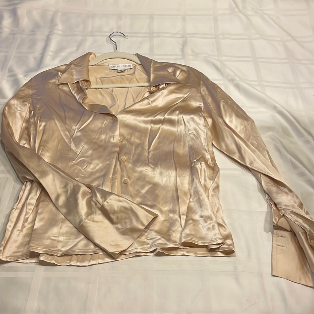 Vintage women’s silk button down shirts